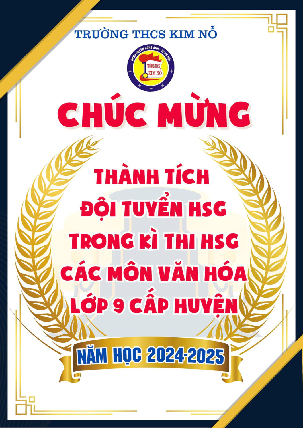 VINH DANH HỌC SINH ĐẠT THÀNH TÍCH CAO TRONG “KÌ THI HỌC SINH GIỎI CÁC BỘ MÔN VĂN HÓA LỚP 9 CẤP HUYỆN – NĂM HỌC 2024-2025