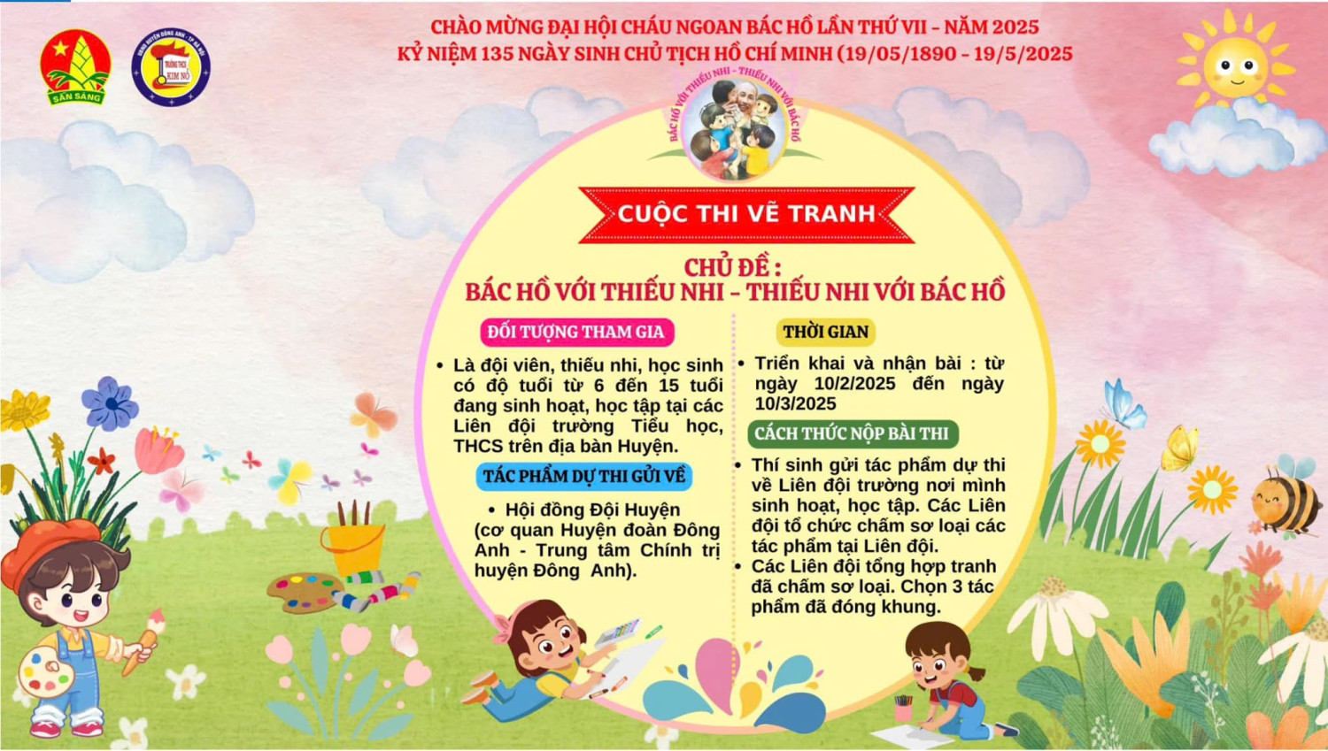 TRƯỜNG THCS KIM NỖ HƯỞNG ỨNG CUỘC THI VẼ TRANH "EM YÊU TỔ QUỐC VIỆT NAM" NĂM 2025 DO THÀNH ĐOÀN HÀ NỘI TỔ CHỨC