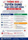 THÔNG BÁO TUYỂN DỤNG GIÁO VIÊN HỢP ĐỒNG NĂM HỌC 2026 – 2027
